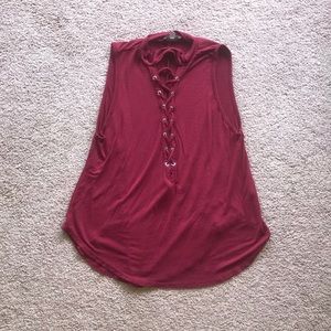 Lace up tank top